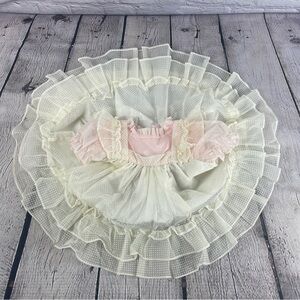 Martha’s Miniatures Were Fussy  Baby Girl Dress Size XL‎ Pink White Dot Pageant